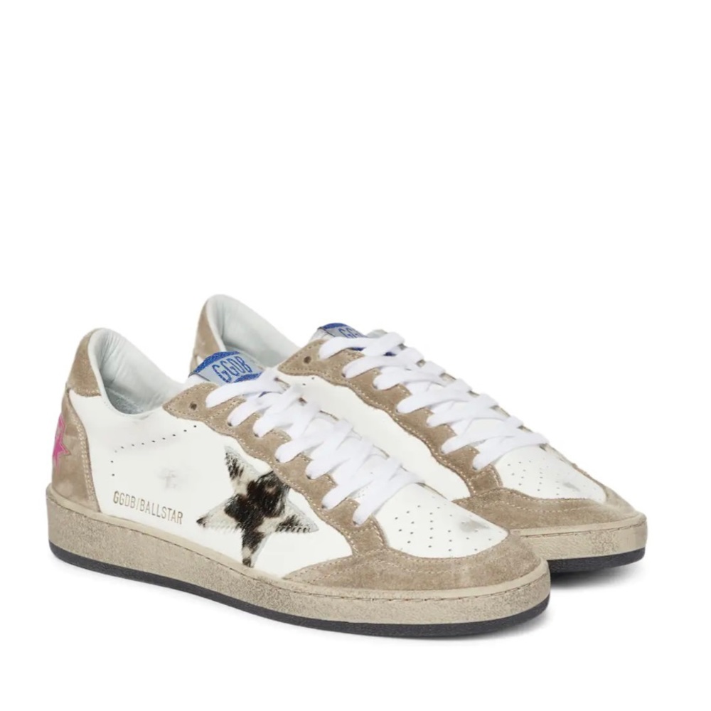 Golden Goose Ball Star Leather Sneakers Cheetah & Pink details